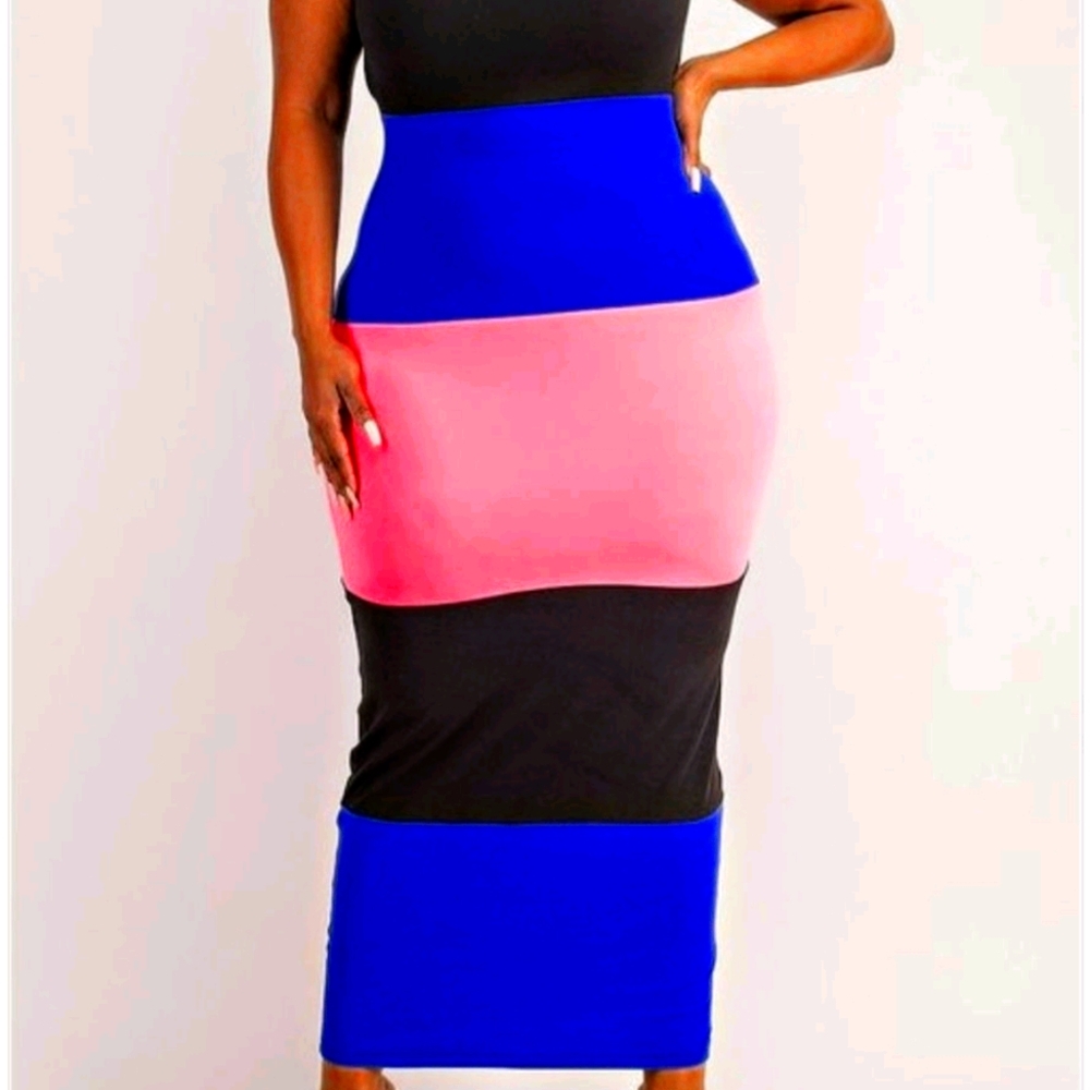 Color Block Maxi Dress